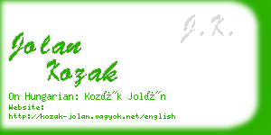 jolan kozak business card